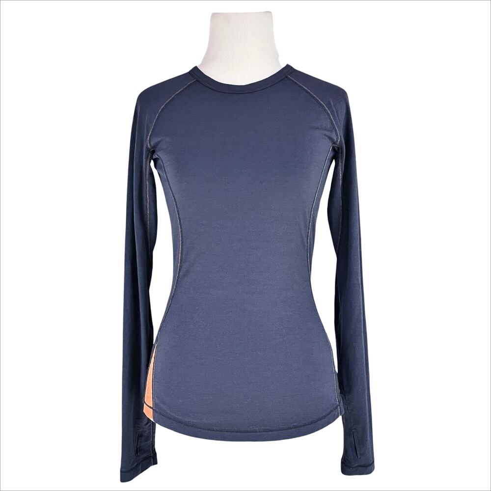 ICEBREAKER Women's Merino 200 Zone Long-Sleeve Crew Neck Top Slate Gray Size XS